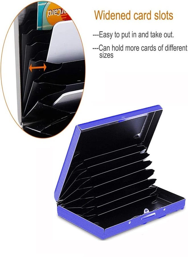Stealodeal Blue Premium RFID Blocking Metal ATM/Credit/Debit 8 Slots for Men & Women Card Holder - Image 5